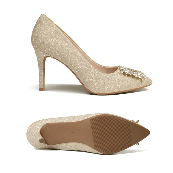 Belle Vie Stiletto Sparkly Pumps - GOLD RHINESTONE - 2